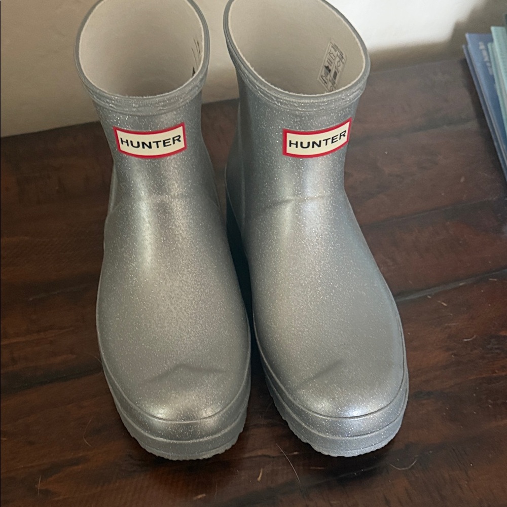 Hunter Metallic Silver Rain Boots